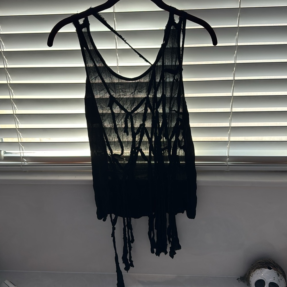 Vintage Havana Y2K Women's Black Sleeveless top-Spider web Back Design size S